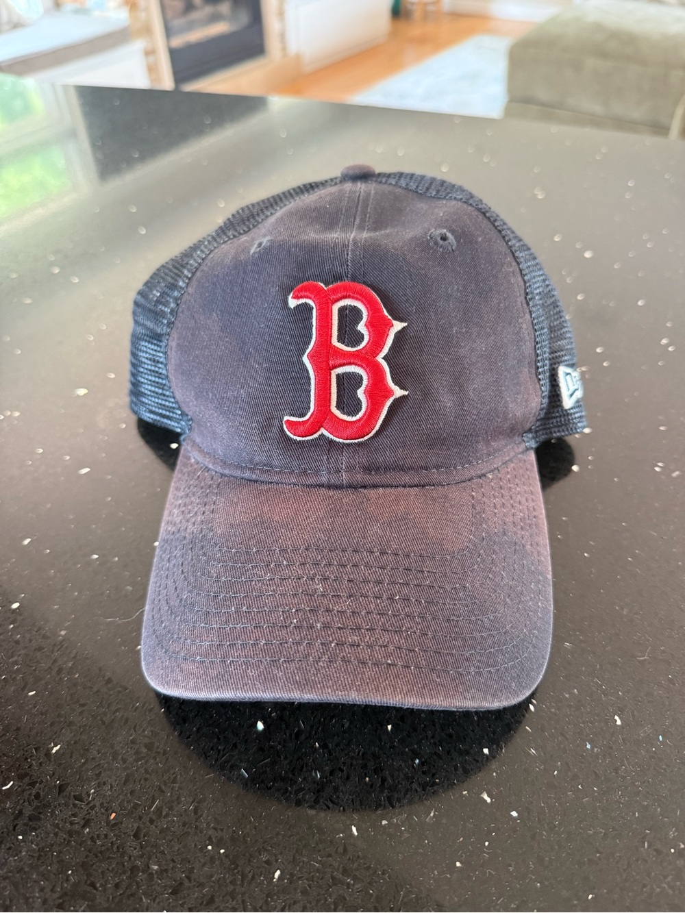 Boston Red Sox New Era Black Mesh Back Trucker Hat - Picture 2 of 4